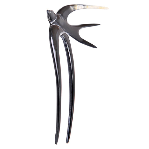 Marycrafts Handmade Buffalo Horn Swallow Bird Hair Fork Hair Sticks Accessories (Style 2)