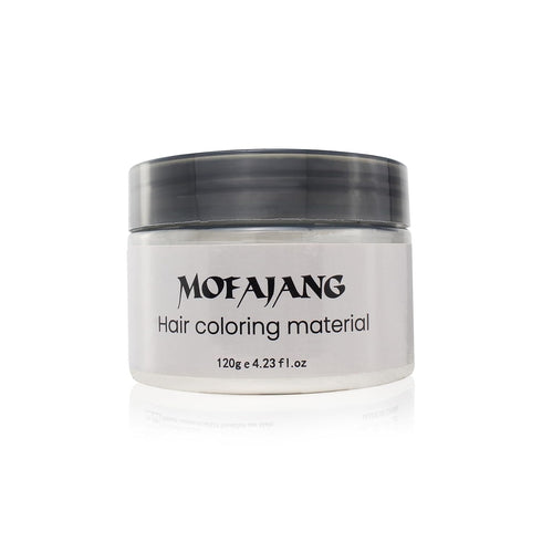 White Hair Color Wax Pomades, 4.23 oz, Natural Hair Coloring Wax for Cosplay, Party (White)