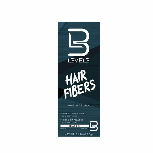 L3 Hair Fibers - Natural Looking Finish for Thinning Hair or Bald Spots - Instant Grey Coverage (Black)