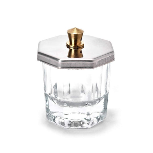 KADS Glass Bowl, 3.9 oz, Crystal Clear, Acrylic Nail Art Mixing Bowl with Lid, Dishwasher Safe