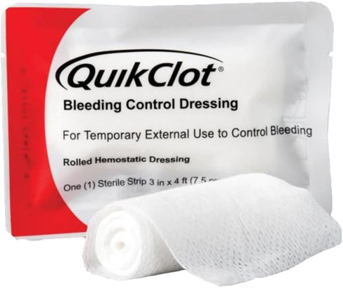 Lightning X Products QuikClot Clotting Gauze - Bleeding Hemmorhage Control Dressing 3"