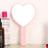 TBWHL Heart-Shaped Handheld Travel Mirror, Cute Cosmetic Hand Mirror with Handle for Men & Women (Pink, 1 Pack)