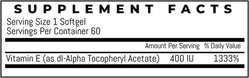 Trio-E 400 IU Vitamin E Dietary Supplement for Antioxidant Health & Immune System, 60 Softgels