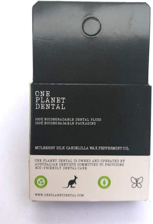 Biodegradable Silk Dental Floss - Zero Waste, No PFAS, Teflon Free, Peppermint Oil, 43 Yards, Plastic Free