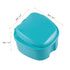 Coolrunner Denture Case - Denture Cup with Strainer, Storage Box for Travel, Retainer Cleaning (Green)