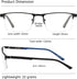 EYECEDAR Blue Light Blocking Reading Glasses for Men, Metal Half Frame, 5 Pack, 3.00