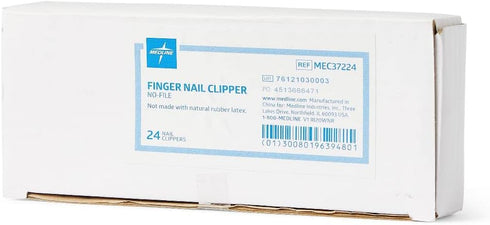 Medline Fingernail Clippers, Chrome-Finish, Heat-Treated Steel, Precision Clipping, Box of 24