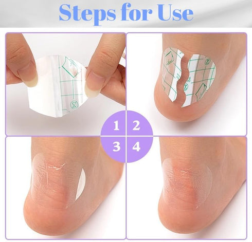 zofanvo 120pcs 1.72.6in Self Adhesive Invisible Heel Anti-Wear Sticker,Waterproof Anti Wear Foot Care Heel Protection