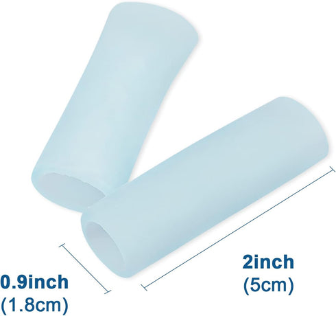 Sumifun Gel Finger Protector, 8 Pcs Silicone Finger Sleeves for Corns, Fingernails Loss, Friction Pain Relief, Blue