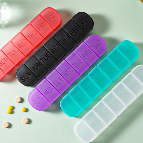 Wopanxye 7-Day 7 Weekly Pill Organizer, Once a Day, Pill Box Container, Matte Purple, Large Compartment Vitamins Case