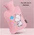 ORTOLY 1200ml FLOUGE Hot Water Bottle with Animal Pattern Cover Hot Water Bag Small Hot and Cold Bottle for Menstrual