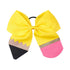 Pencil Girls Jumbo Hair Bow Ponytail Holder Clips for Cheerleader Girls, 1 Count (Yellow)