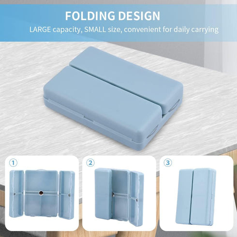 Meluvora 2 7 Pcs Travel Pill Organizer, Pocket Pharmacy with Compartments Design, Magnetic Travel Box Pill Dispenser