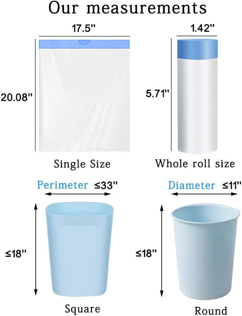 4 Gallon Drawstring Trash Bags, 60 Count, Small Garbage Bags for Office, Bedroom, Bathroom, Unscented
