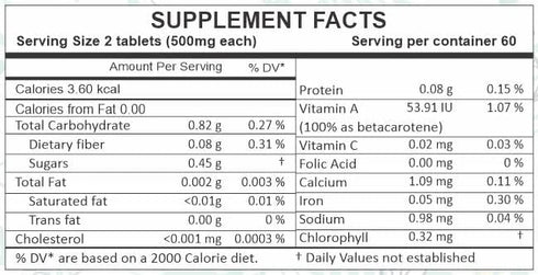 Wheatgrass Tablets Herbal Supplements, 120 Count, 500 mg