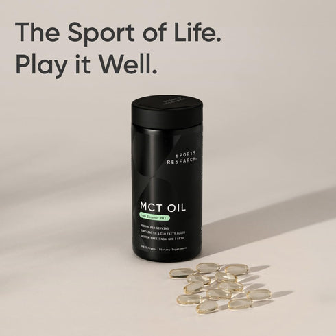 Sports Research Keto MCT Oil Capsules, Keto Fuel for Brain & Body, Derived from Non-GMO Coconuts (240 Softgels)