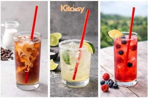 Kitchsy 8-Inch 1000 Pack (1000) Compostable Coffee Red Stirrer Sticks Eco-Friendly Biodegradable Beverage & Cocktail