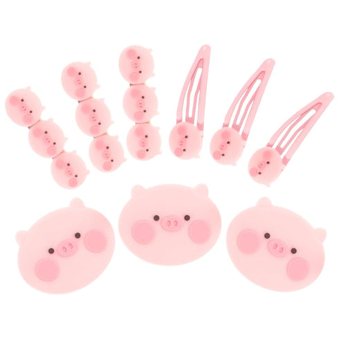 KESYOO Cartoon Pink Pig Hairpins, Cute Animal Barrettes, Stylish Accessories Hair Decor (9pcs)