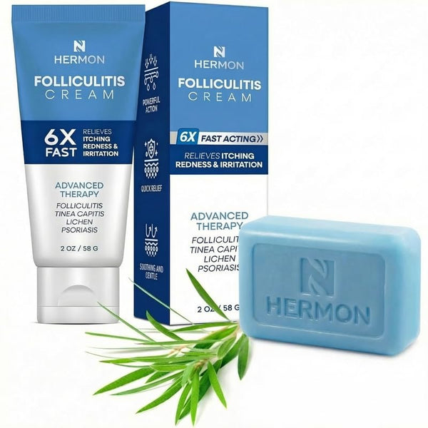 Hermon Folliculitis Treatment Cream & Antifungal Soap with Tea Tree Oil: Effective