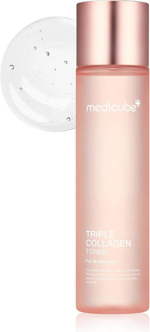 Medicube Triple Collagen Toner - Hydrolyzed, Atelo, & Soluble Collagen for Deep Hydration & Plump Skin, Korean Skincare