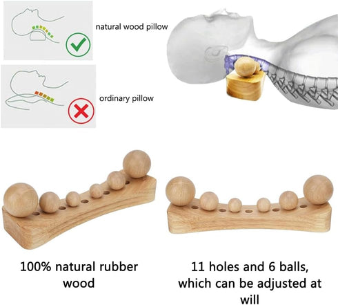 Ozgkee 6 Psoas Muscle Release Tool Wooden Body Massage Tool Trigger Point Wood Massager with Massage Heads