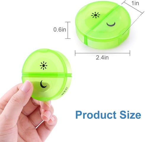 HPEORTONER 2 7 DANYING Large Pill Organizer Times a Day, Weekly Pill Box, AM PM Pill Case, Rainbow Pill Container Day