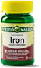 Spring Valley Slow-Release Iron Tablets, 45 mg, 30 Count Dietary Supplement