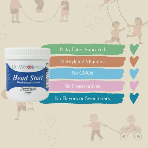 Head Start Multivitamin Powder, Essential Nutrients for Growing Children, Methylated B-Vitamins, 60 Servings