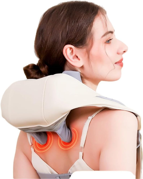 Shiatsu Neck and Back Massager with Heat, Cordless Handheld Massager for Deep