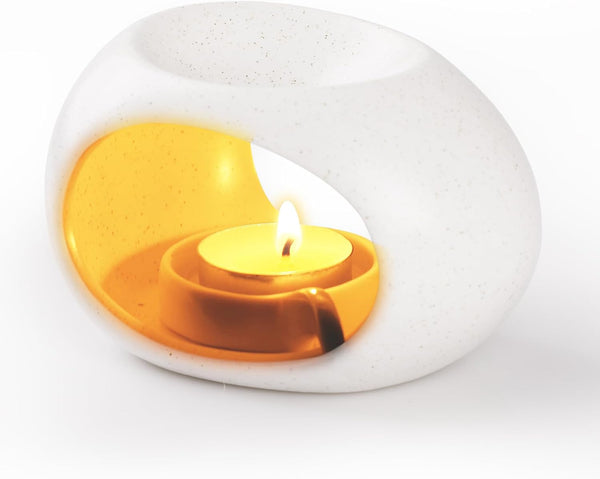 Wyngee Ceramic Essential Oil Burner, Aromatherapy Oil Warmer with Tealight Candle, Incense Aroma