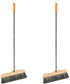 DOITOOL Outdoor Broom for Floor Cleaning, 2PCS 35 Inch House Brooms for Sweeping Indoor Soft Bristle Broom (Black)