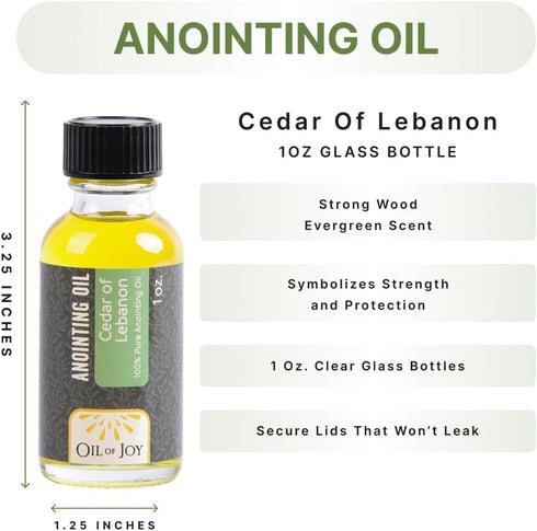 Oil Of Joy 1Oz Anointing Oil - Cedar of Lebanon - Used During Prayer & Church- Anointing Oil for Prayers
