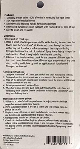 Schooltime Lice and Nit Comb - 100% Effective for Eliminating Head Lice and Nits, Protect Against Reinfestation