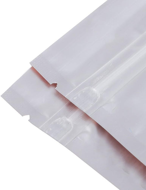 100pcs Frosted Clear Window Flat Colored Metallic Foil Resealable Zipper Seal Bags (Black, Flat, 3oz)