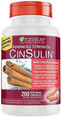 Advanced Strength Cinsulin Cinnamon, Chromium Picolinate, Vitamin D3, 500 Mg, 200 Capsules