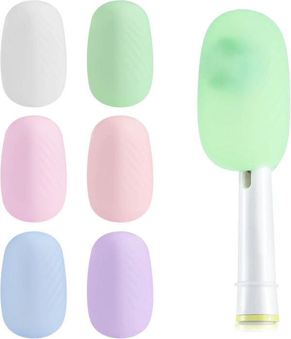 6 Packs Toothbrush Covers, Silicone Caps for Electric Toothbrush Replacement Heads & Manual Toothbrush