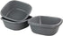 Idomy 4-Pack 8 Idotry Baby Small Wash Basin, Gray Plastic Square Dish Pan, Quart