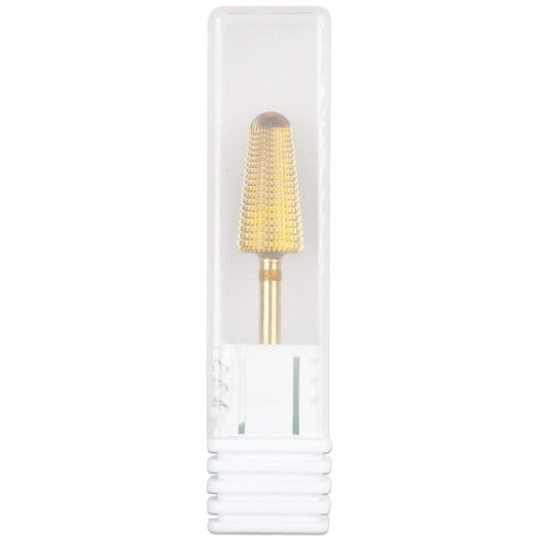 Upgraded PANA Volcano Nail Carbide Bit, Two Way Rotate for Manicure Drill Machine - 3/32" (Extra Fine - XF, GOLD)