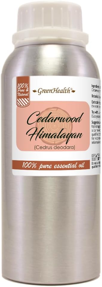Cedarwood Himalayan Essential Oil, 8 fl oz (237 ml) Aluminum Bottle w/Plug Cap - 100% Pure - GreenHealth