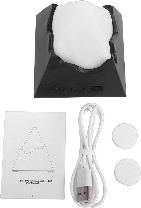Jiawu Essential Oil Diffuser, Black Volcano Aromatherapy Night Light with Dual Lighting Options Built in Aromatherapy