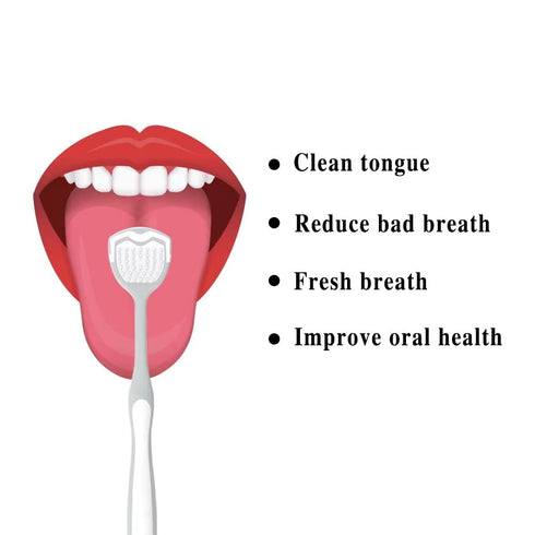 Tongue Cleaner and Brush, Tongue Scraper for Oral Hygiene, Pack of 4 in Black and Gray to Reduce Bad Breath
