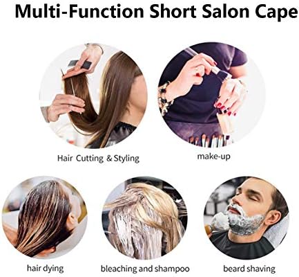 Professional Hair Capes for Dyeing & Haircutting, Oilproof Salon Barber Cape, Anti-static, Black