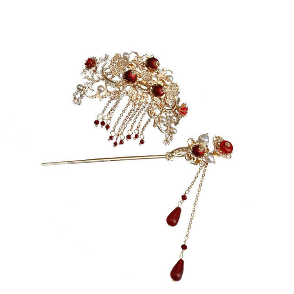 Minkissy Vintage Chinese Hair Sticks for Women, Tassel Hair Pin, Hair Chopsticks, Hair Styling Accessories