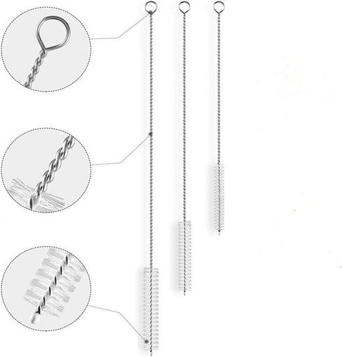 9 Pcs Drinking Straw Cleaner Brush Kit ¦ Reusable Extra Long Pipe Cleaners for Tumbler, Sippy Cup, Bottle, Tube, Teapot