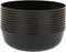 Blue Sky Edge Black Bowls with Gold Rim - 16 oz (10 Count) Disposable Round Plastic for Parties, Events & Occasions