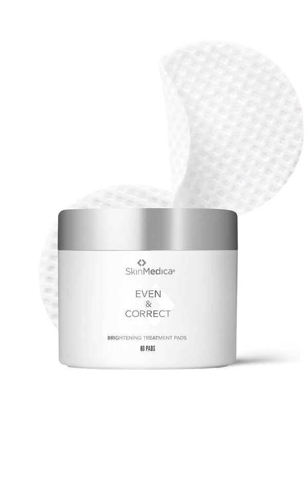 SkinMedica Even & Correct Brightening Treatment Pads - 10% Glycolic Acid Exfoliating Pads - 60 Ct