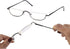Half Frame Reading Glasses for Women Men, 2 Pairs, 1.75 Half Metal Moon Readers