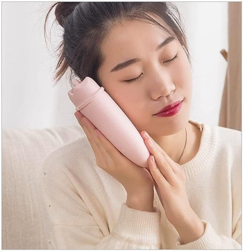 Kolloee Hot Water Bottle Bag Soft Rubber for Pain Relief Menstrual Cramp,hot and Cold Compress, Hand Feet Warmer(Short