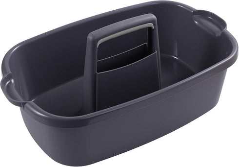 Omirome 2-Pack Large Gray Cleaning Caddy for Cleaning Supplies with Handle - Portable Plastic Tote Organizer