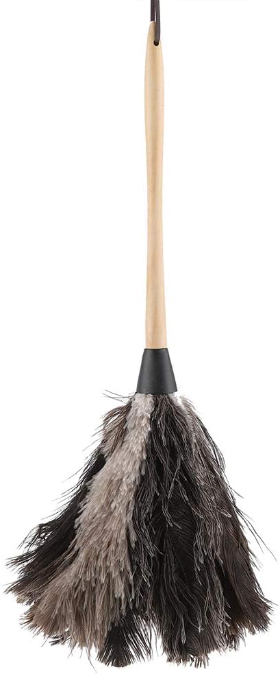 Handmade Washable Duster with Wooden Handle - Eco-Friendly Cleaning Tool